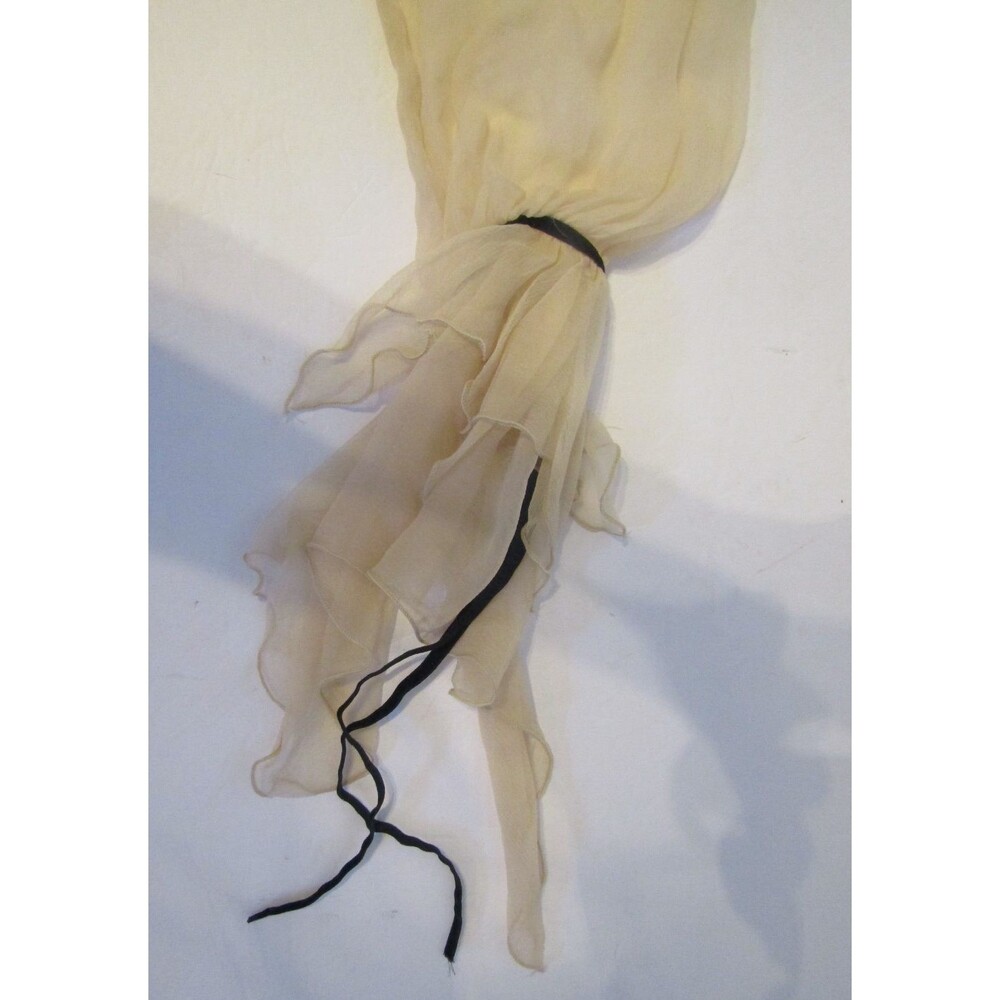 T.ba Mina Maxi Dress In Nature Layered Flowy Silk Chiffon Lace Size 38 US 8 - Picture 10 of 11